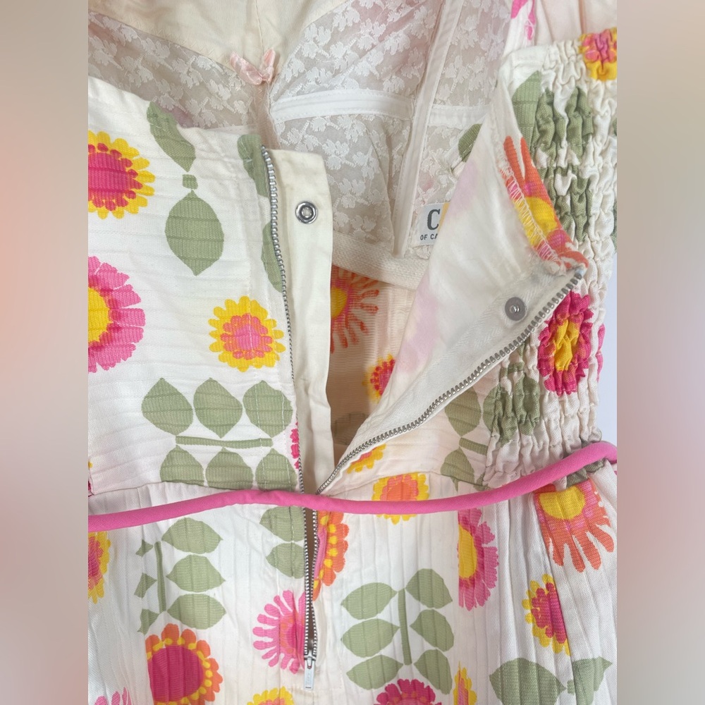 50s / 60s Mod Flower Print One Piece Swimsuit With Bloomer Bottoms - Picture 9 of 13
